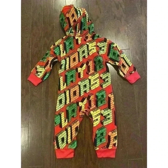 adidas x LEGO Baby Hooded Coverall Romper Winter Zip Fleece 18m Red Boy Girl $65 - Picture 4 of 5